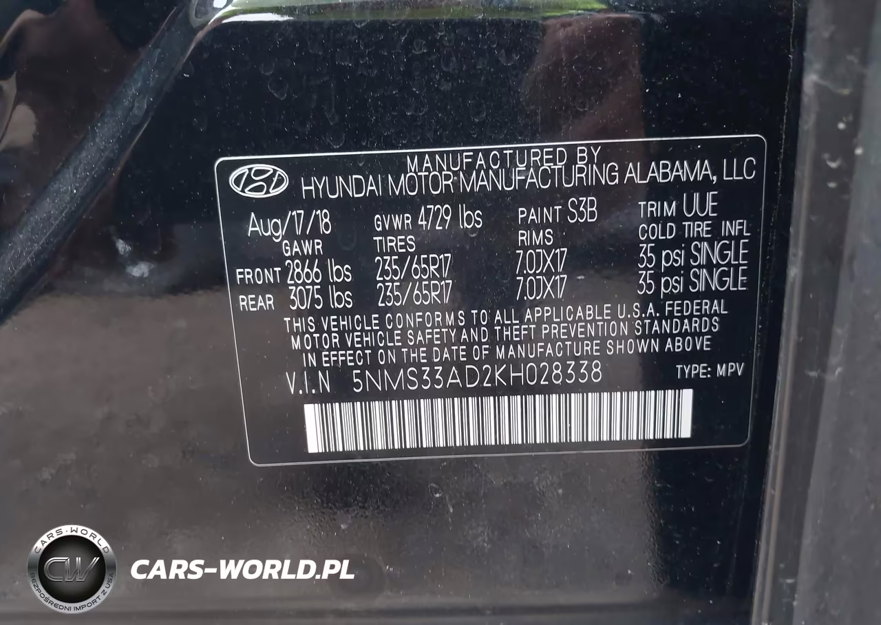 2019 Hyundai Santa Fe Sel VIN:5NMS33AD2KH028338 - 9