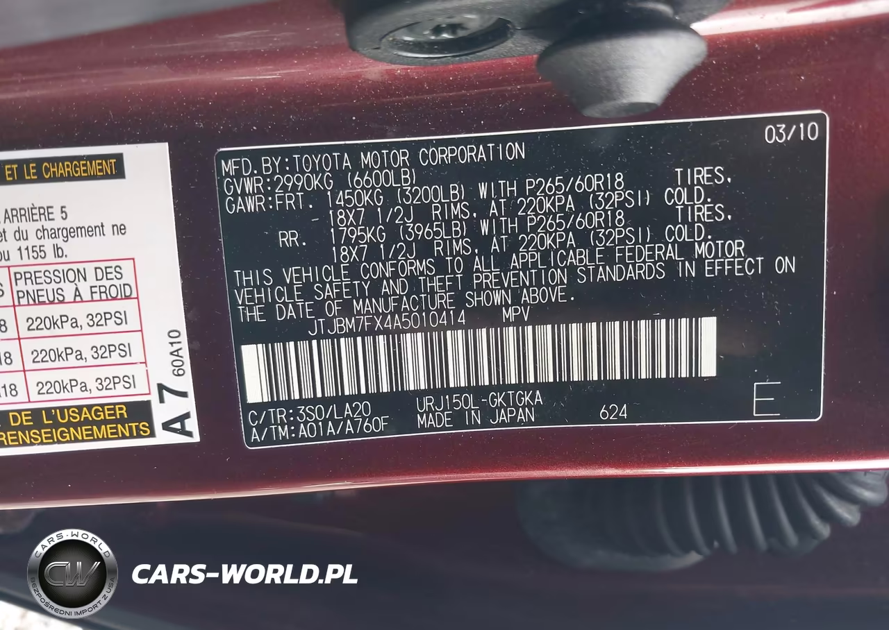 2010 Lexus Gx 460 VIN:JTJBM7FX4A5010414 - 9