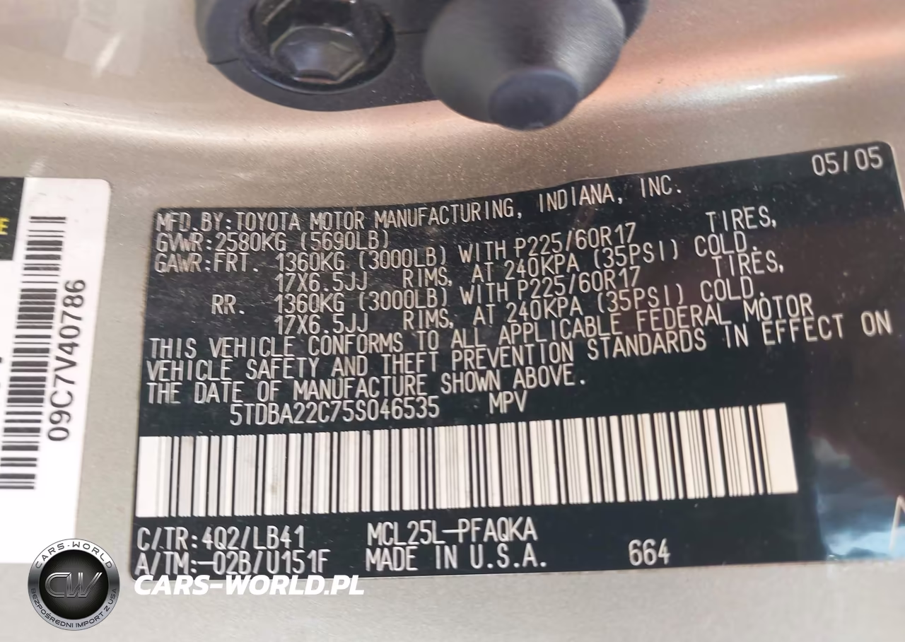 2005 Toyota Sienna Xle Limited VIN:5TDBA22C75S046535 - 9