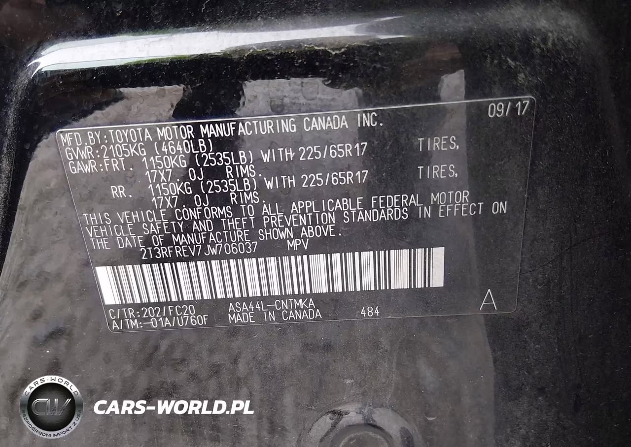 2018 Toyota Rav4 Xle VIN:2T3RFREV7JW706037 - 9