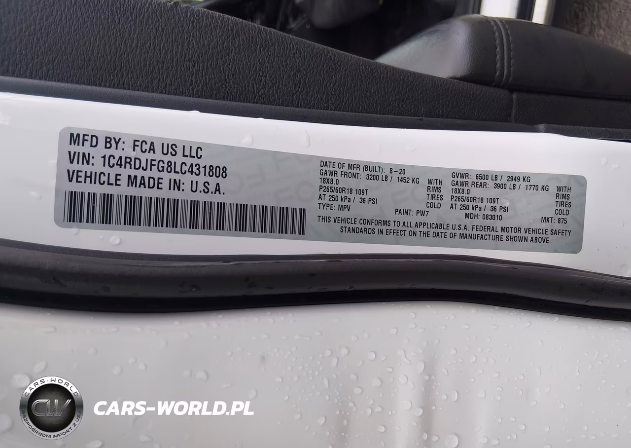 2020 Dodge Durango Pursuit Awd VIN:1C4RDJFG8LC431808 - 9