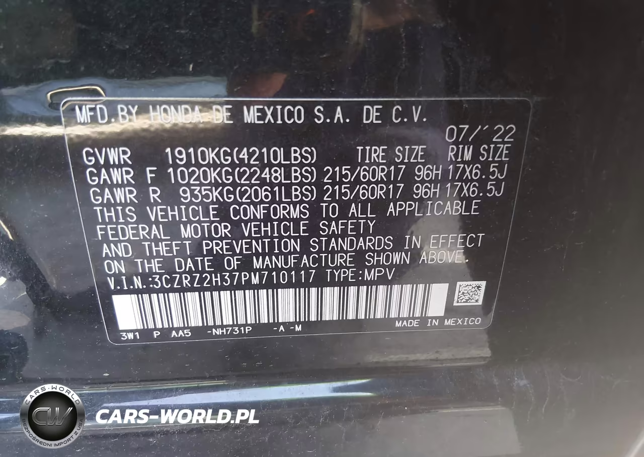 2023 Honda Hr-V Awd Lx VIN:3CZRZ2H37PM710117 - 9