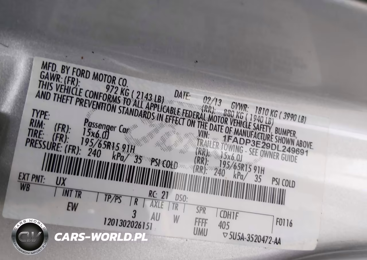 2013 Ford Focus S VIN:1FADP3E29DL249691 - 9