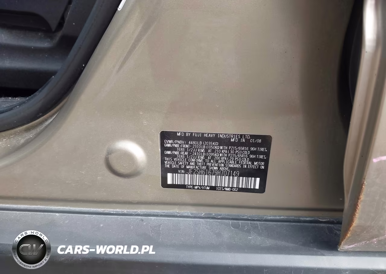 2009 Subaru Forester 2.5X VIN:JF2SH61679H707149 - 9