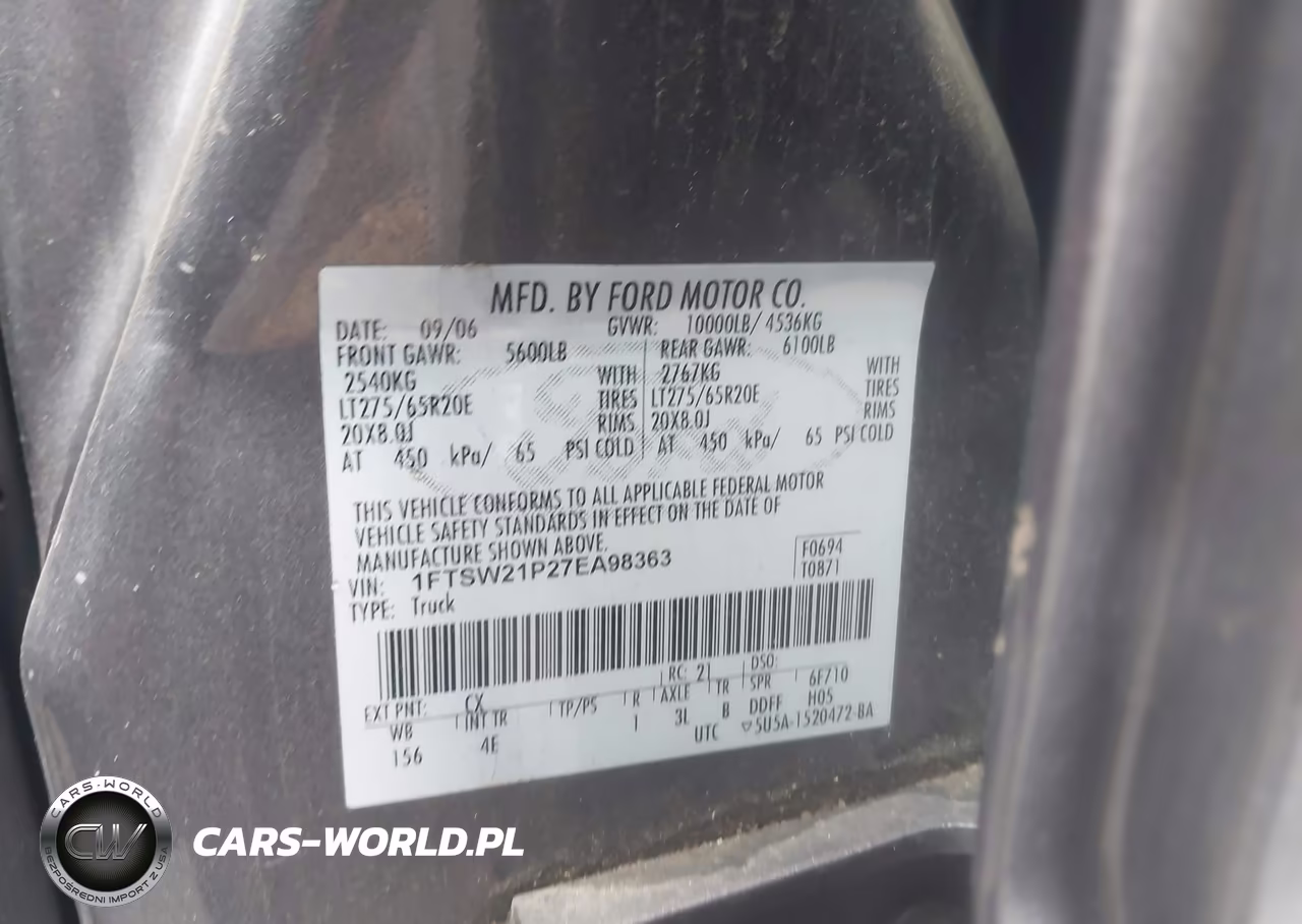 2007 Ford F-250 Lariat-Xl-Xlt VIN:1FTSW21P27EA98363 - 9