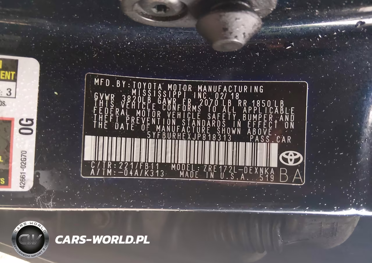 2018 Toyota Corolla Le VIN:5YFBURHEXJP818313 - 9