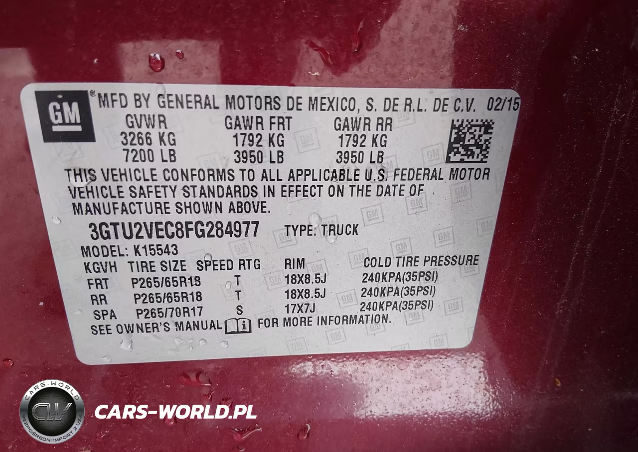 2015 GMC Sierra 1500 Slt VIN:3GTU2VEC8FG284977 - 9