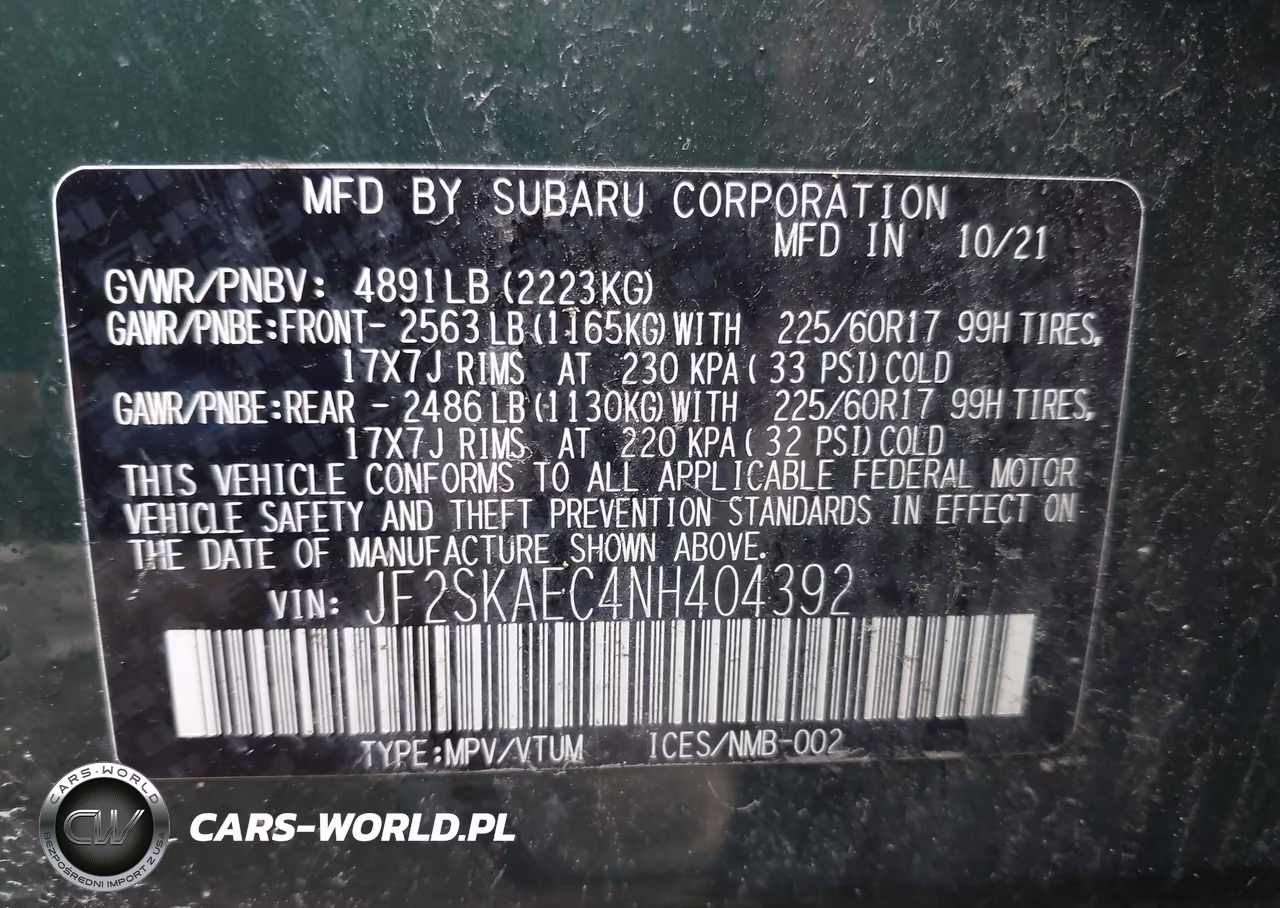 2022 Subaru Forester Premium VIN:JF2SKAEC4NH404392 - 9