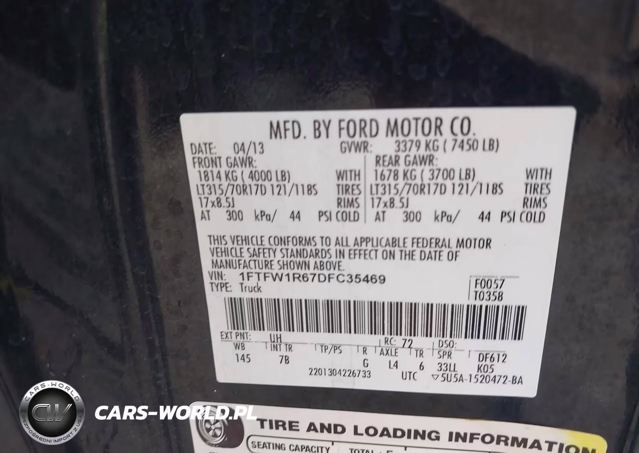 2013 Ford F-150 Svt Raptor VIN:1FTFW1R67DFC35469 - 9