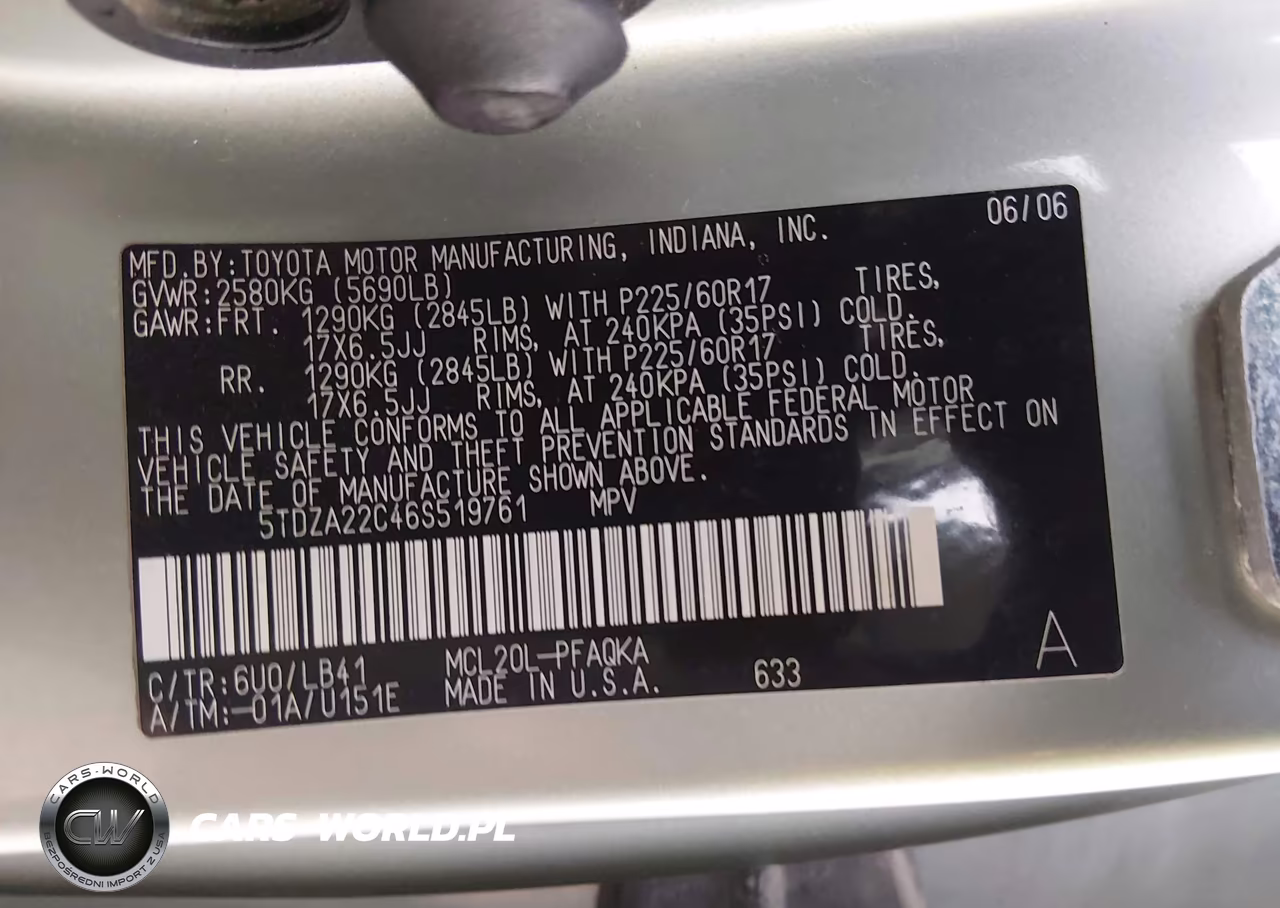 2006 Toyota Sienna Xle Limited VIN:5TDZA22C46S519761 - 9