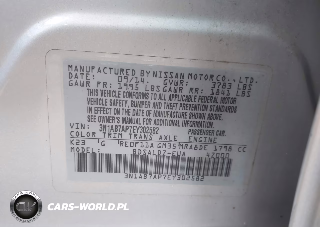 2014 Nissan Sentra Sv VIN:3N1AB7AP7EY302582 - 9