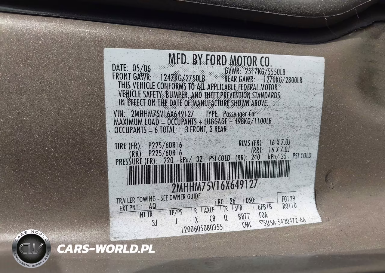 2006 Mercury Grand Marquis Ls VIN:2MHHM75V16X649127 - 9