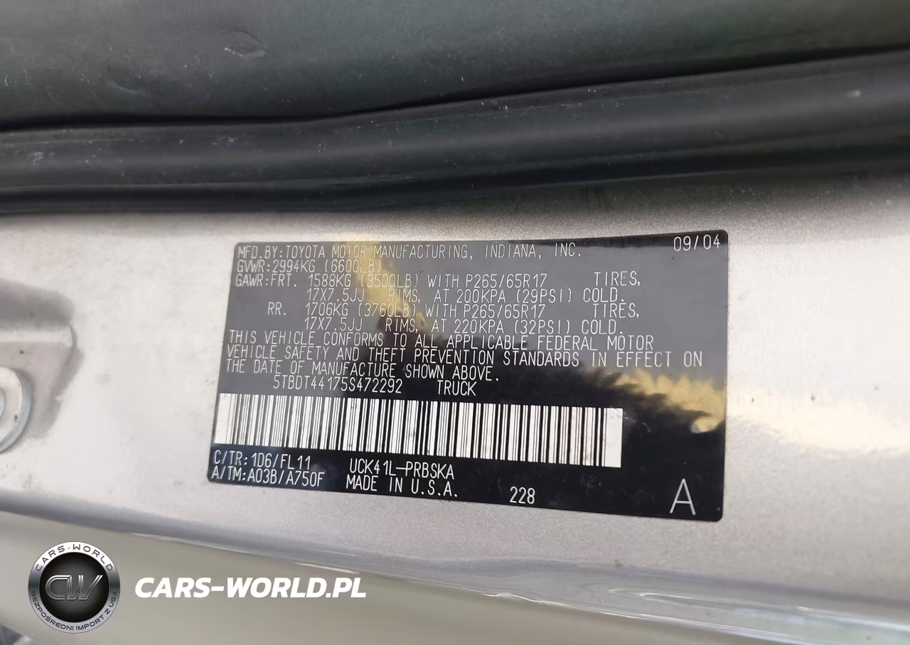 2005 Toyota Tundra Sr5 V8 VIN:5TBDT44175S472292 - 9