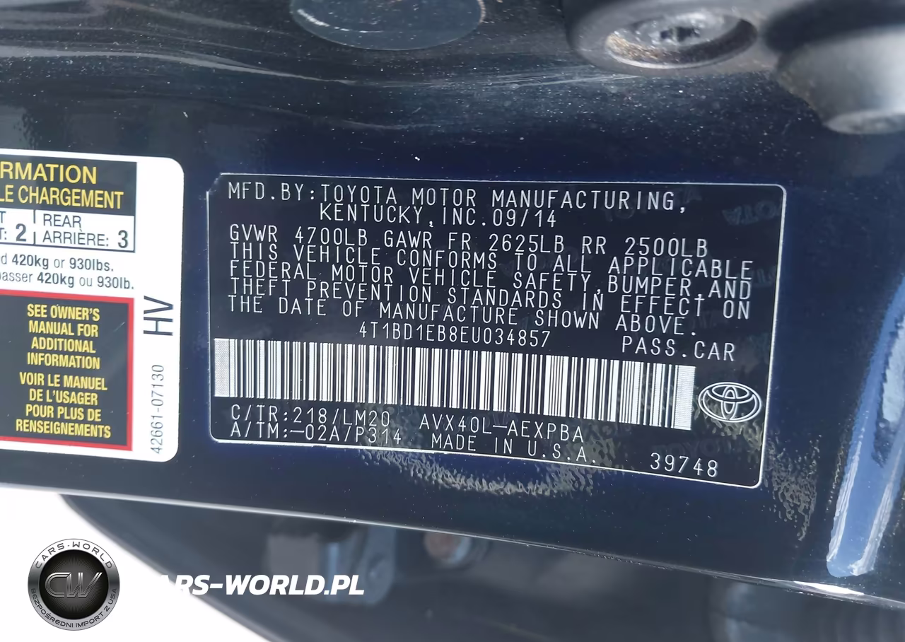 2014 Toyota Avalon Hybrid Limited VIN:4T1BD1EB8EU034857 - 9