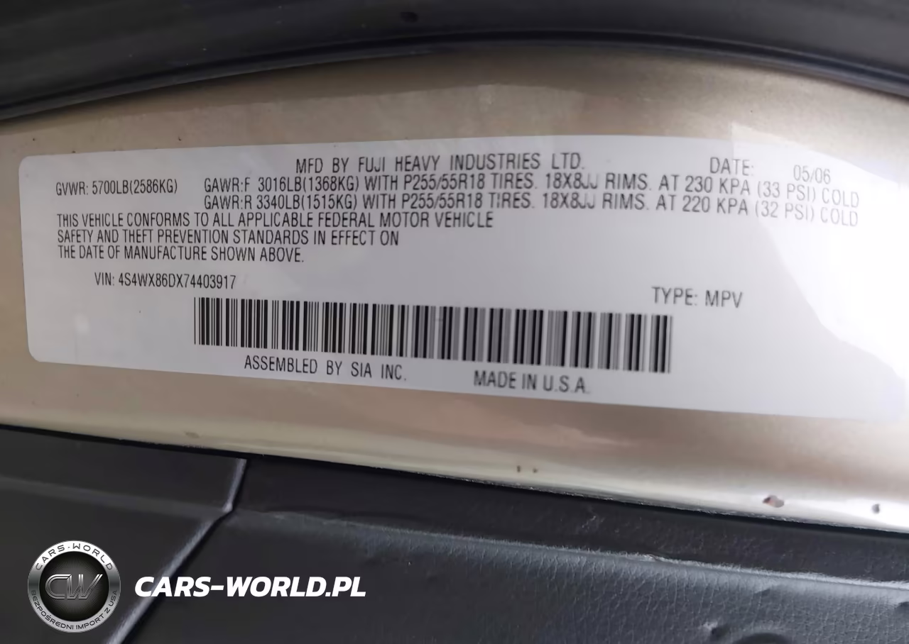 2007 Subaru B9 Tribeca Limited 7-Passenger VIN:4S4WX86DX74403917 - 9