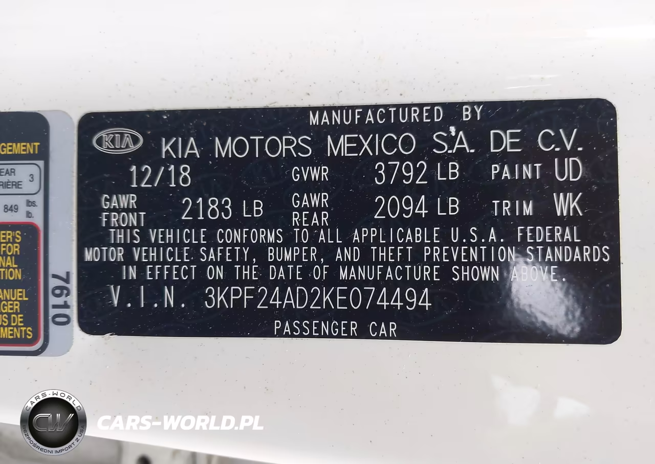 2019 Kia Forte Lxs VIN:3KPF24AD2KE074494 - 9
