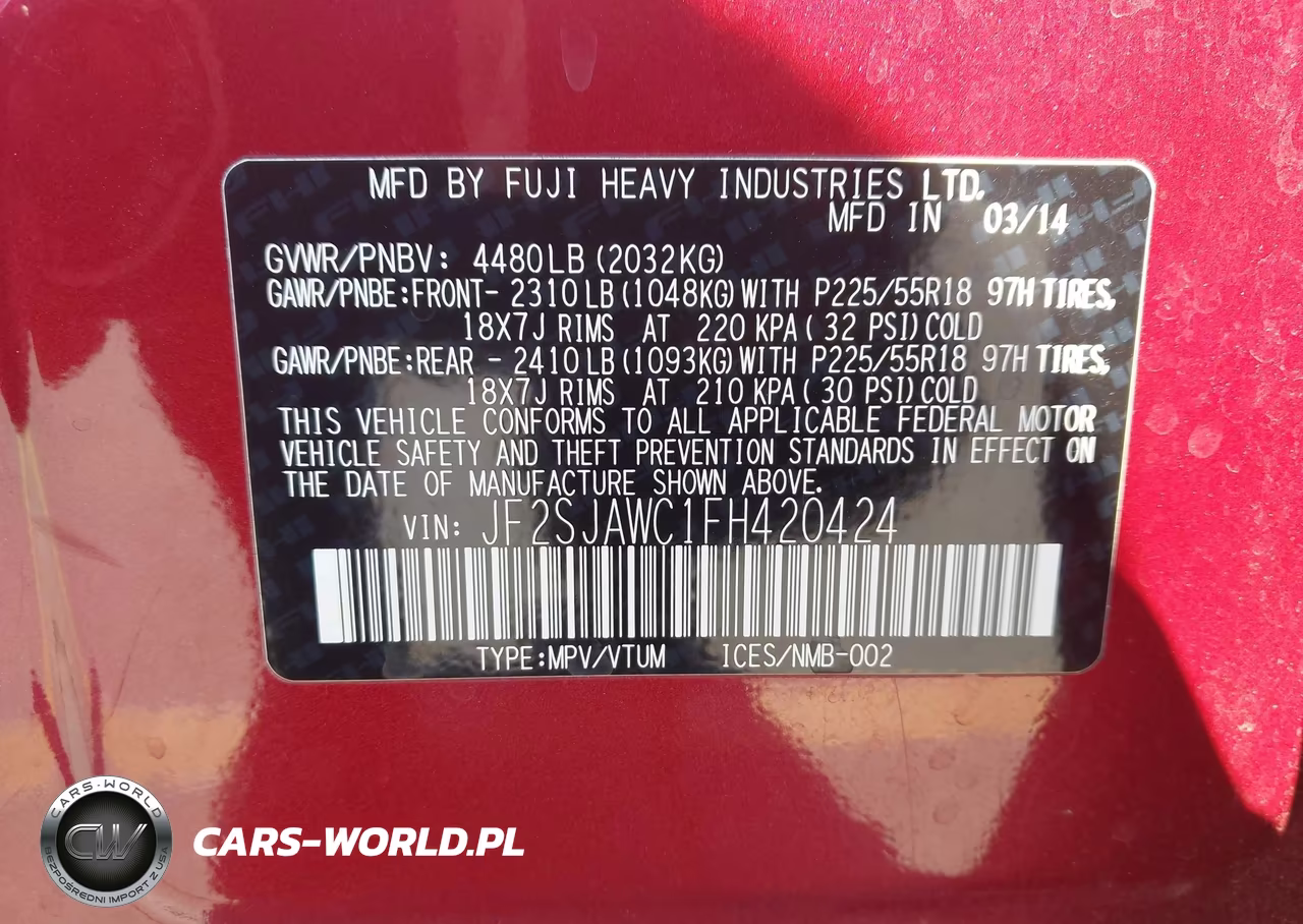 2015 Subaru Forester 2.5I Touring VIN:JF2SJAWC1FH420424 - 9