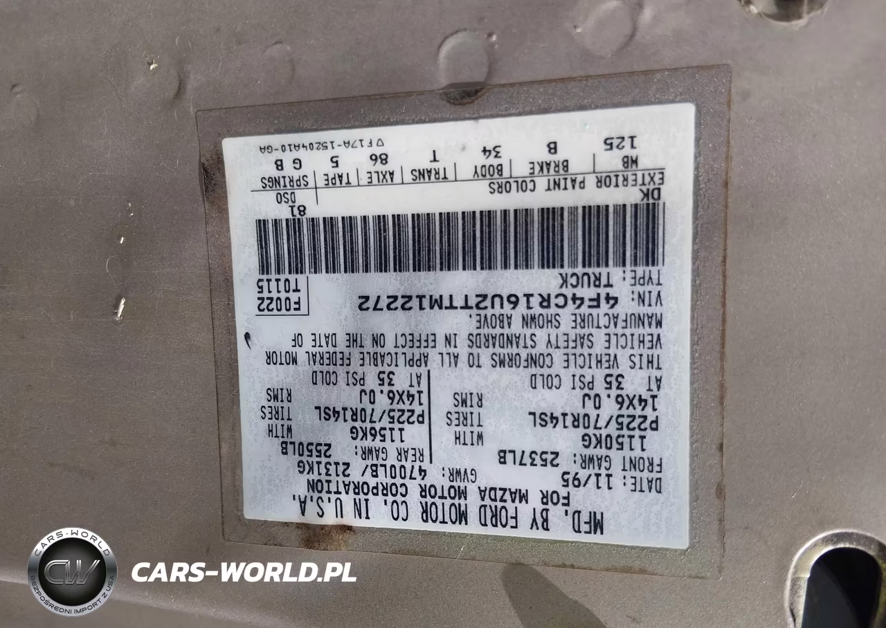 1996 Mazda B3000 Cab Plus VIN:4F4CR16U2TTM12272 - 9