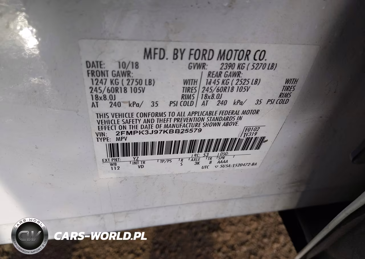 2019 Ford Edge Sel VIN:2FMPK3J97KBB25579 - 9