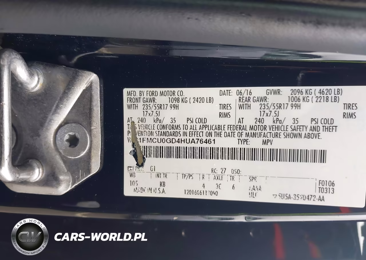 2017 Ford Escape Se VIN:1FMCU0GD4HUA76461 - 9