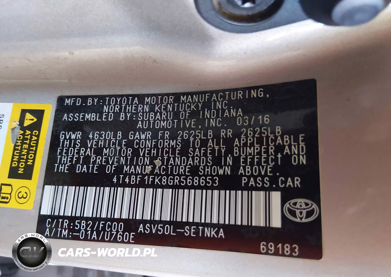 2016 Toyota Camry Le VIN:4T4BF1FK8GR568653 - 9