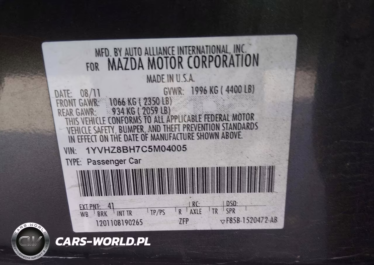 2012 Mazda Mazda6 I Sport VIN:1YVHZ8BH7C5M04005 - 9