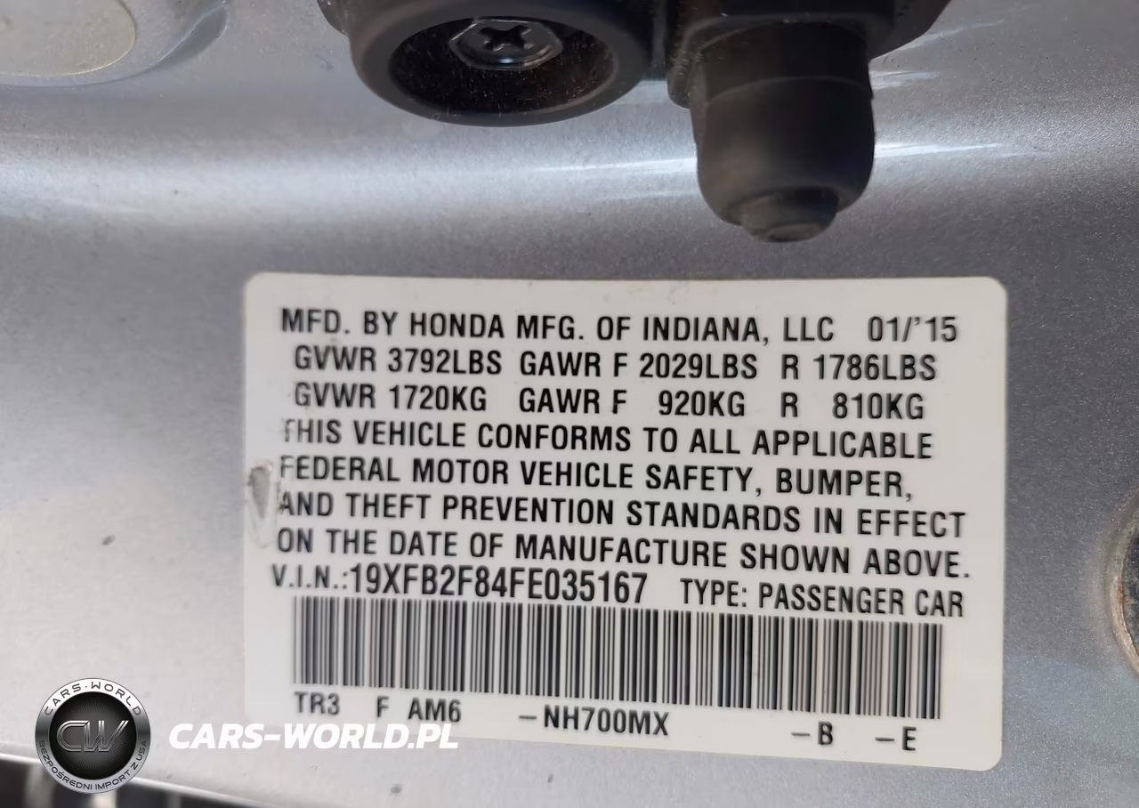2015 Honda Civic Ex VIN:19XFB2F84FE035167 - 9