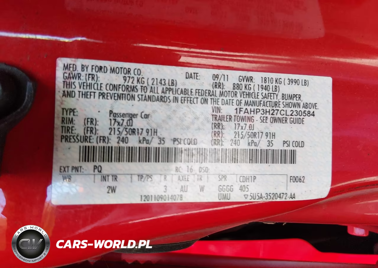 2012 Ford Focus Sel VIN:1FAHP3H27CL230584 - 9