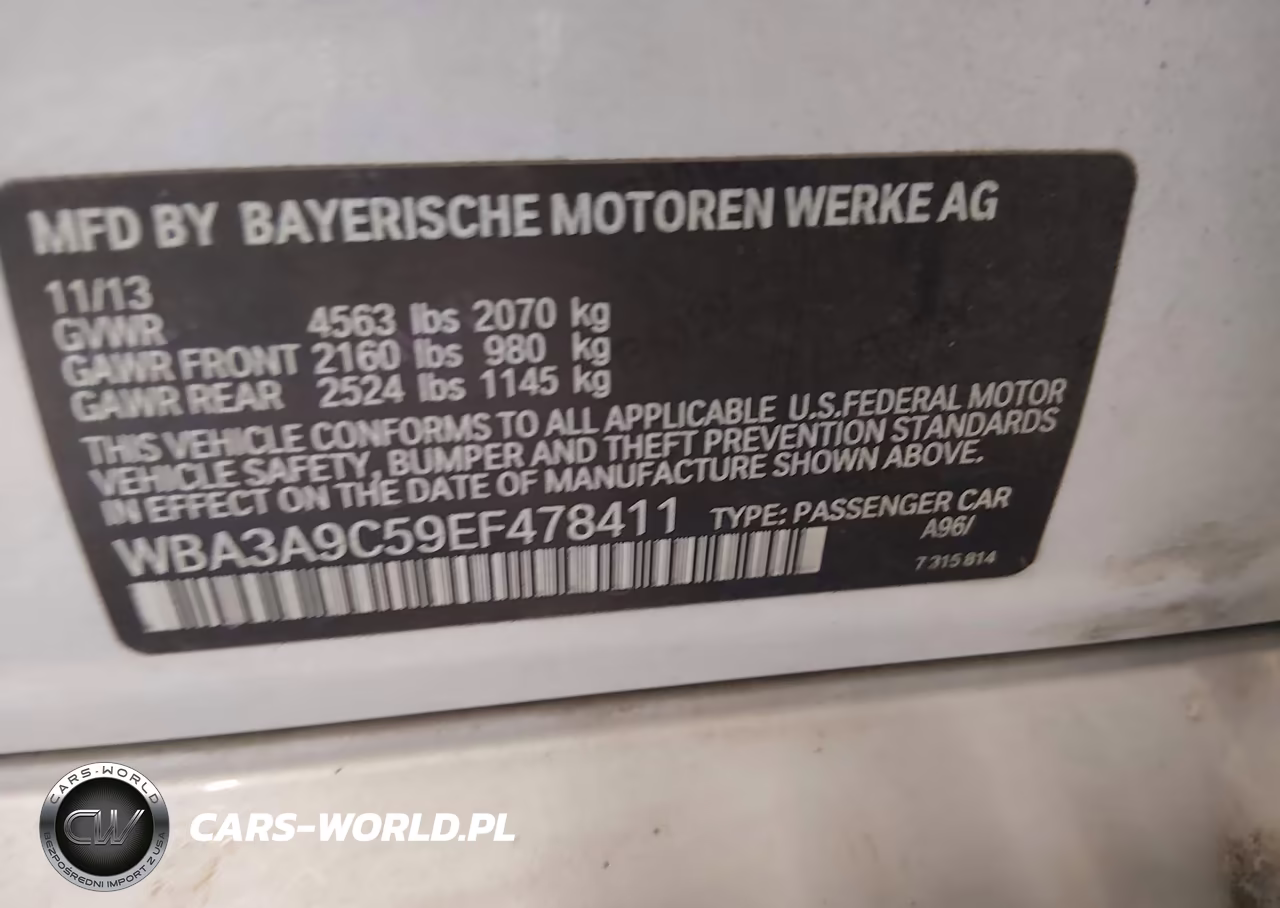 2014 BMW 335I VIN:WBA3A9C59EF478411 - 9