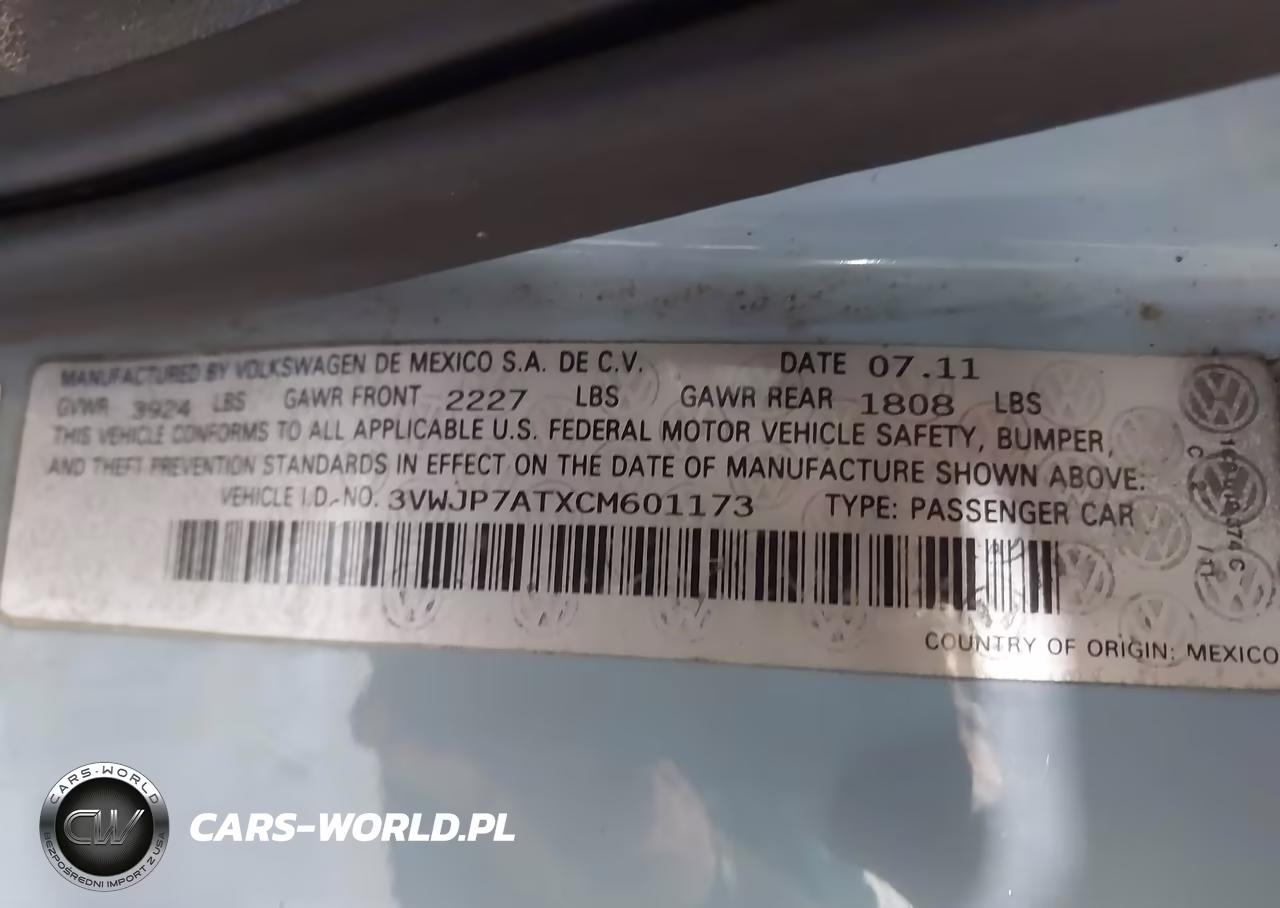 2012 Volkswagen Beetle 2.5L VIN:3VWJP7ATXCM601173 - 9