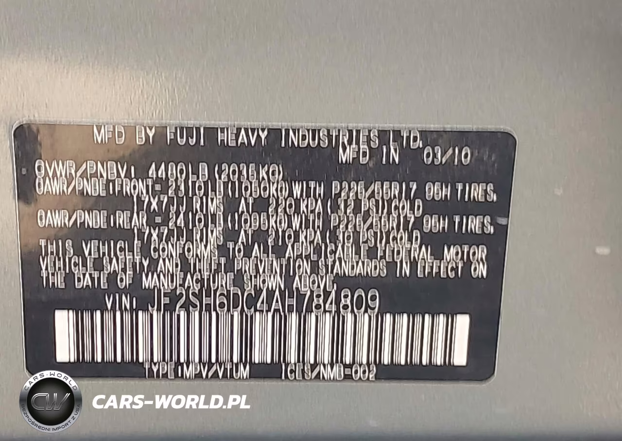 2010 Subaru Forester 2.5X Limited VIN:JF2SH6DC4AH784809 - 9