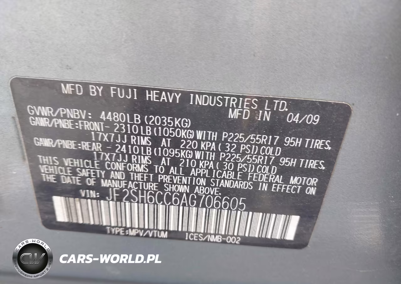 2010 Subaru Forester 2.5X Premium VIN:JF2SH6CC6AG706605 - 9