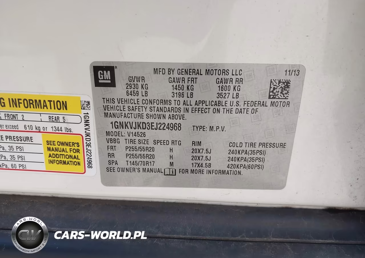 2014 Chevrolet Traverse Ltz VIN:1GNKVJKD3EJ224968 - 9