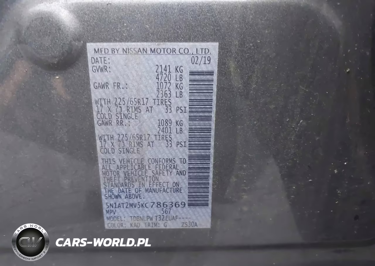 2019 Nissan Rogue S VIN:5N1AT2MV5KC786369 - 9
