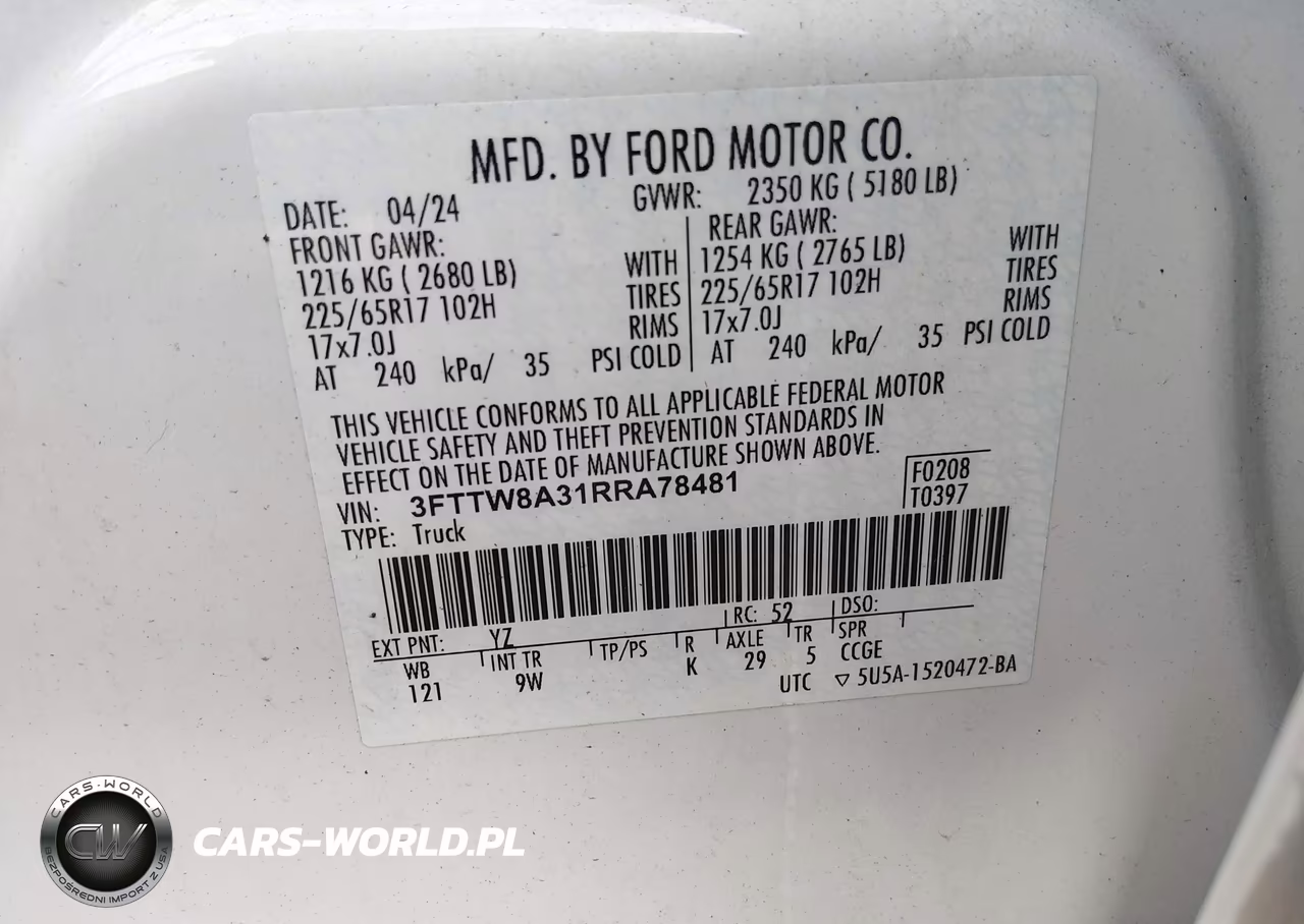 2024 Ford Maverick Xl VIN:3FTTW8A31RRA78481 - 9