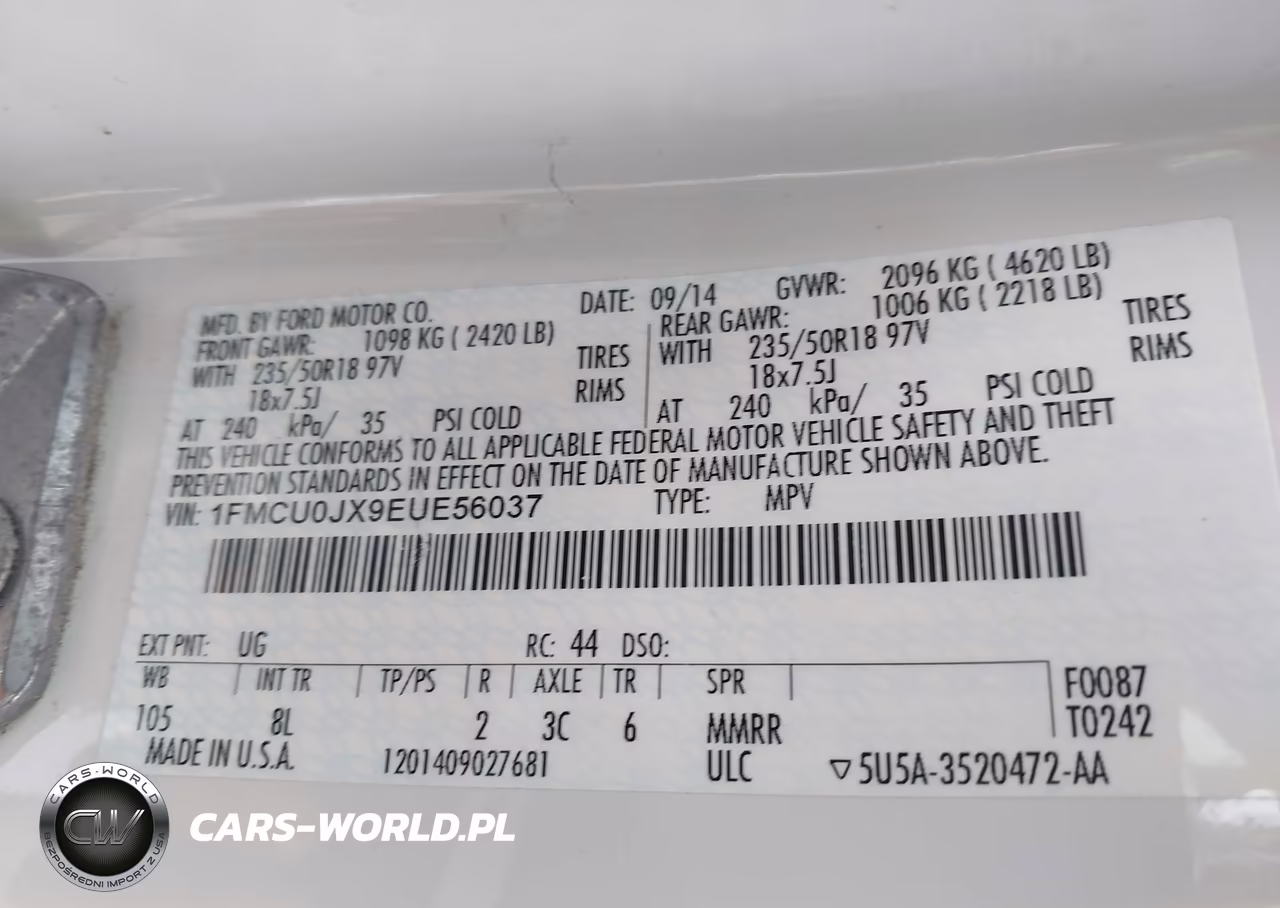 2014 Ford Escape Titanium VIN:1FMCU0JX9EUE56037 - 9
