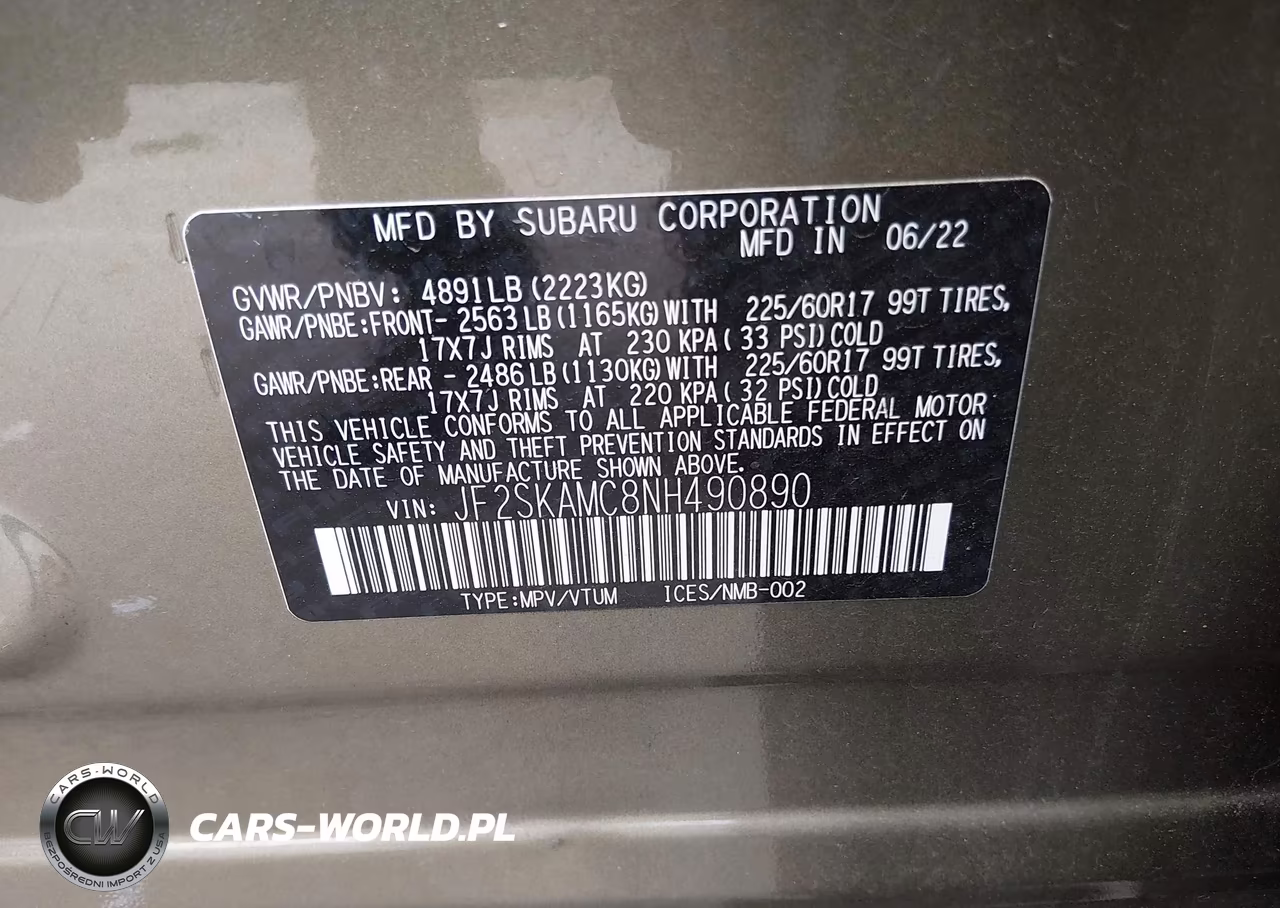 2022 Subaru Forester Wilderness VIN:JF2SKAMC8NH490890 - 9