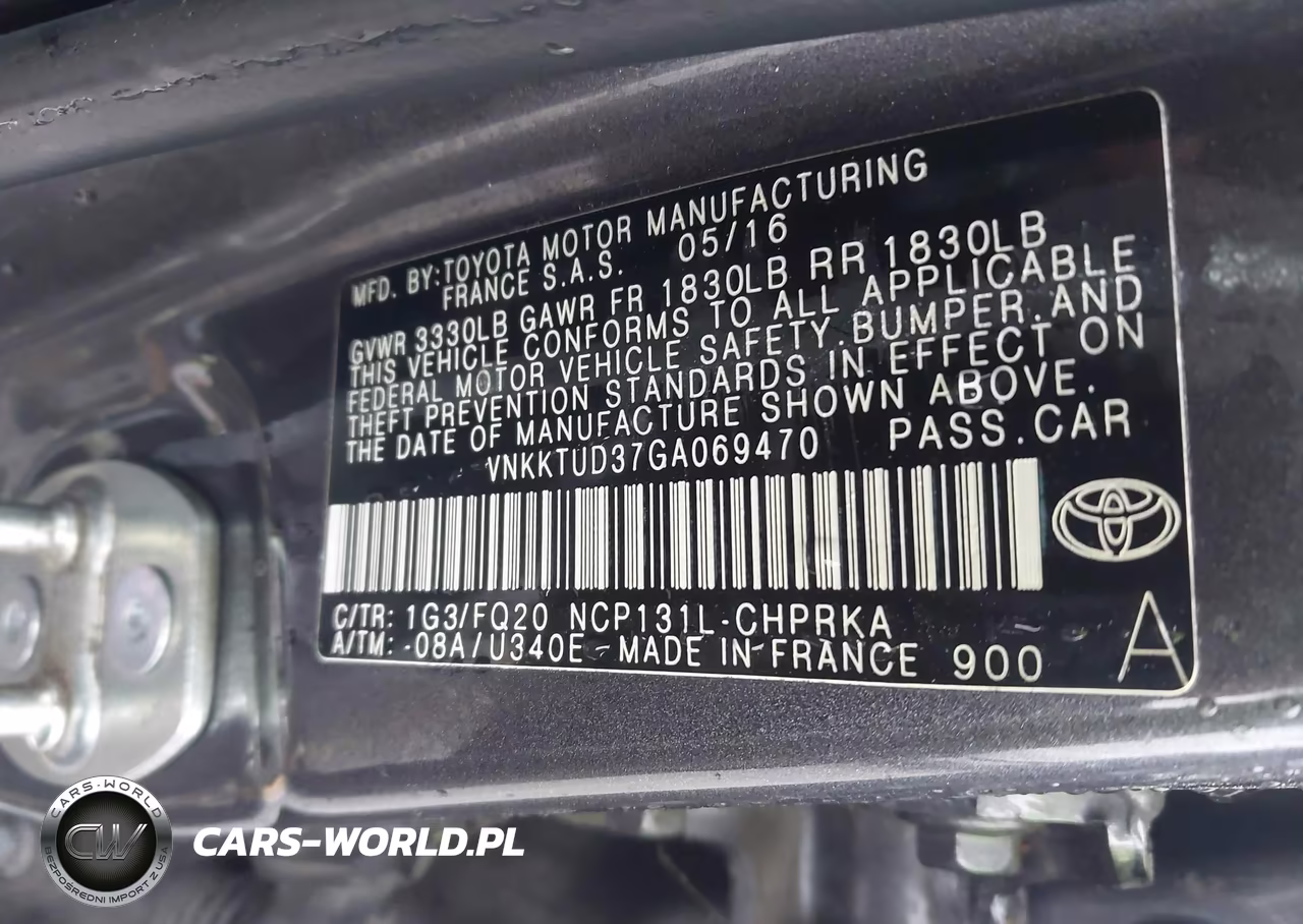 TOYOTA YARIS L VIN:VNKKTUD37GA069470 - 9
