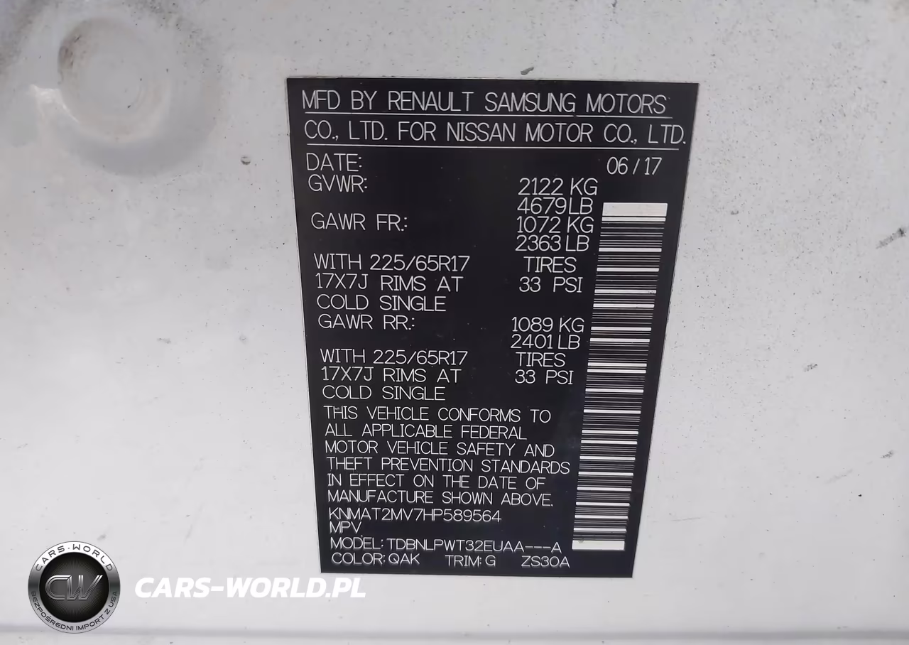2017 Nissan Rogue S VIN:KNMAT2MV7HP589564 - 9