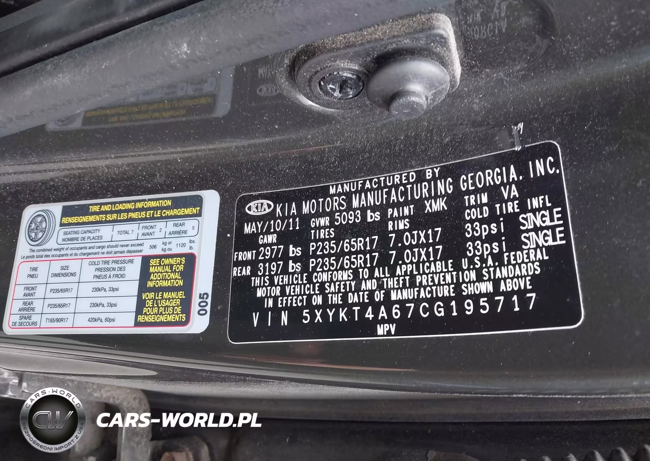 2012 Kia Sorento Lx VIN:5XYKT4A67CG195717 - 9