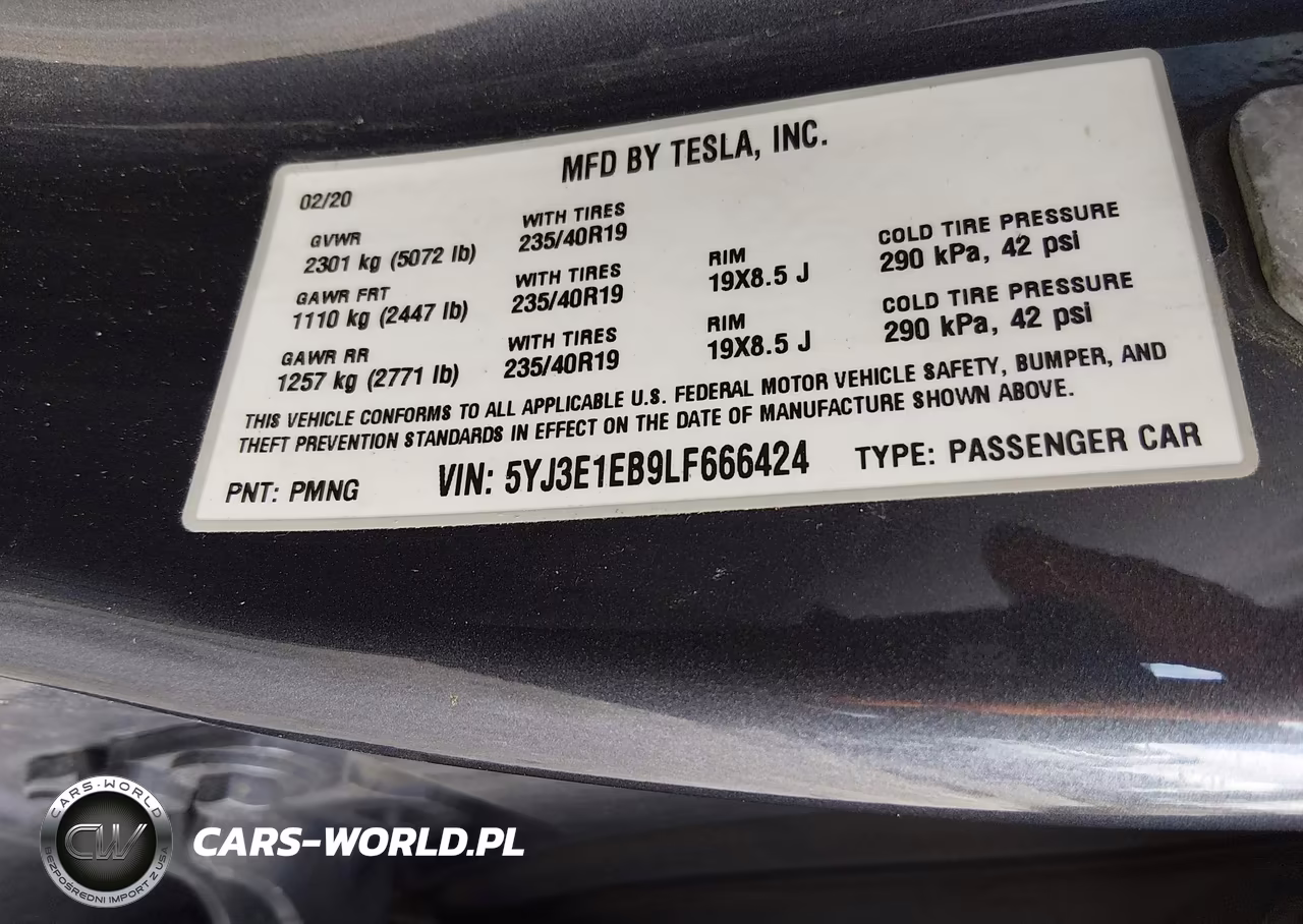 2020 Tesla Model 3 Long Range Dual Motor All-Wheel Drive VIN:5YJ3E1EB9LF666424 - 9