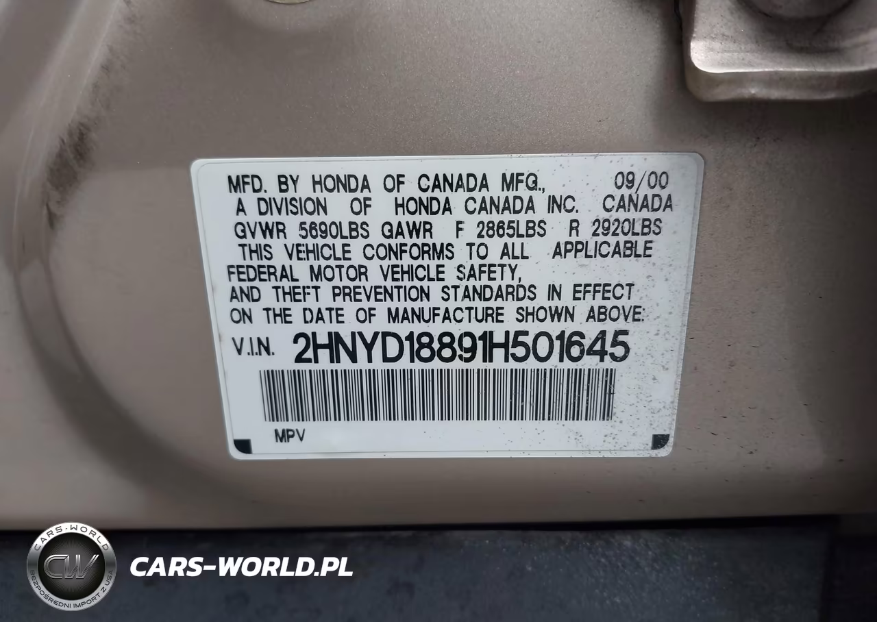 2001 Acura Mdx VIN:2HNYD18891H501645 - 13