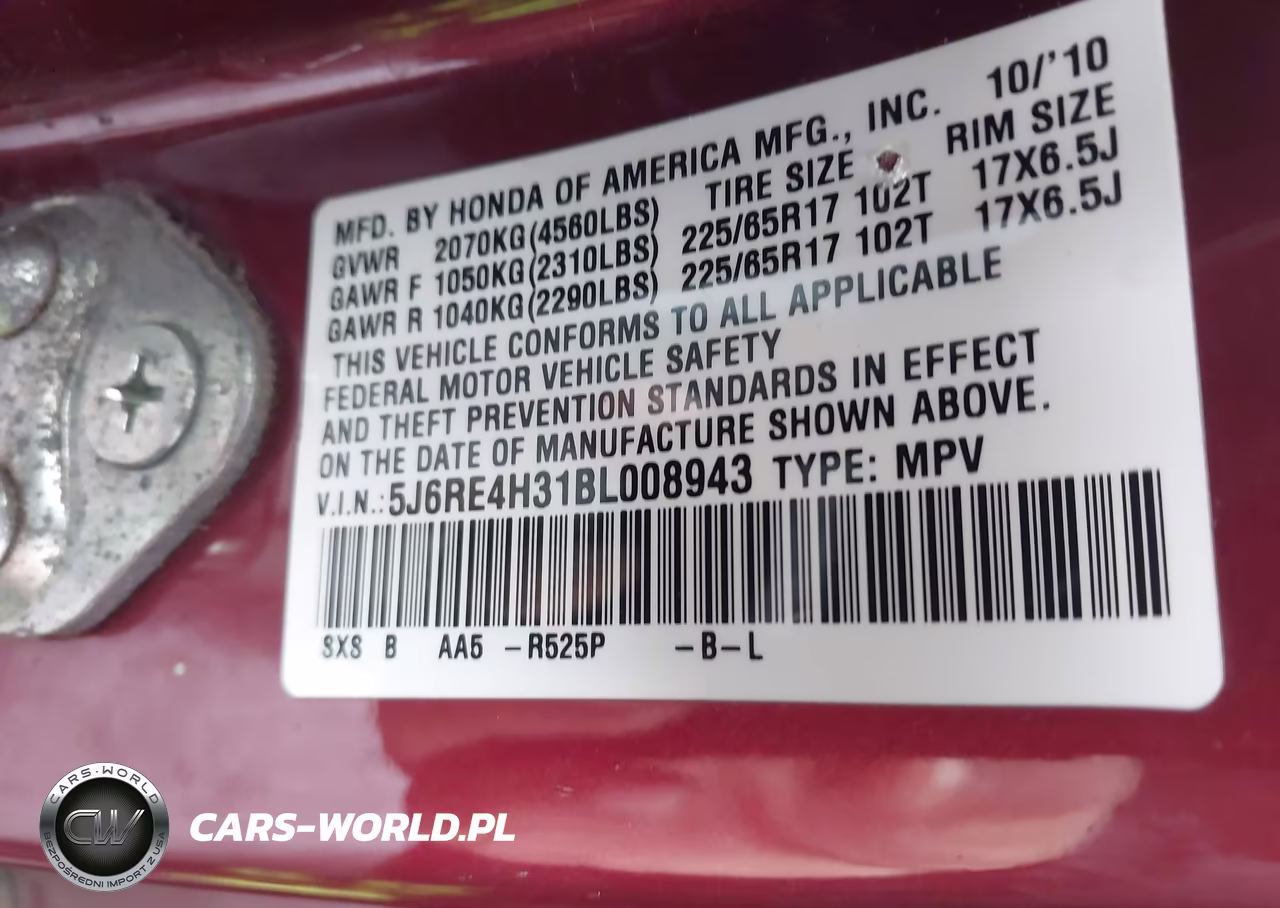 2011 Honda Cr-V Lx VIN:5J6RE4H31BL008943 - 9