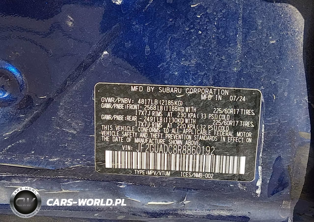2024 Subaru Crosstrek Premium VIN:JF2GUADC8R8860192 - 9