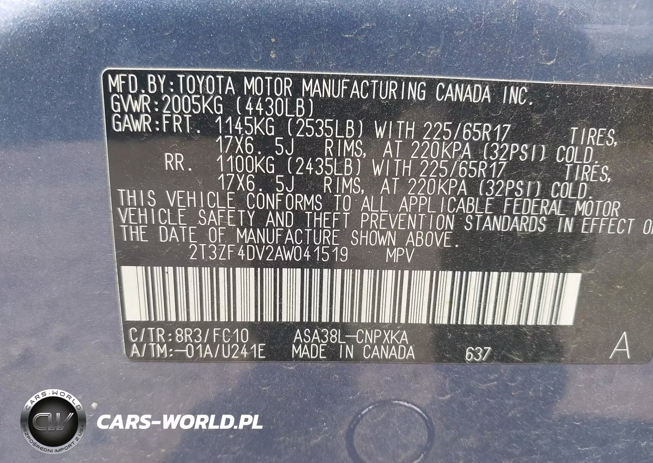 2010 Toyota Rav4 VIN:2T3ZF4DV2AW041519 - 9