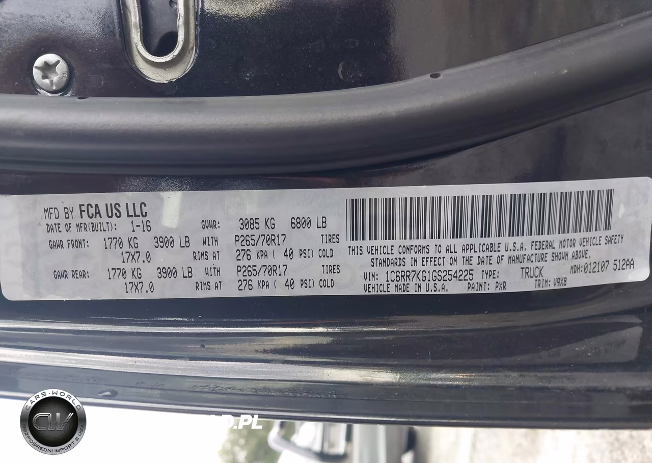 2016 Ram 1500 Tradesman VIN:1C6RR7KG1GS254225 - 9