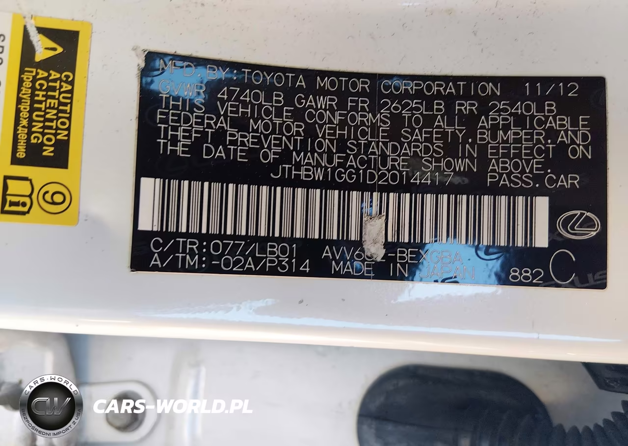 2013 Lexus Es 300H VIN:JTHBW1GG1D2014417 - 9