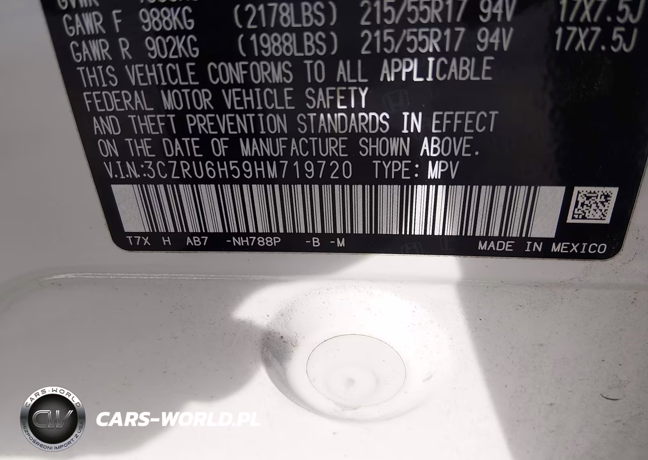 2017 Honda Hr-V Ex VIN:3CZRU6H59HM719720 - 9