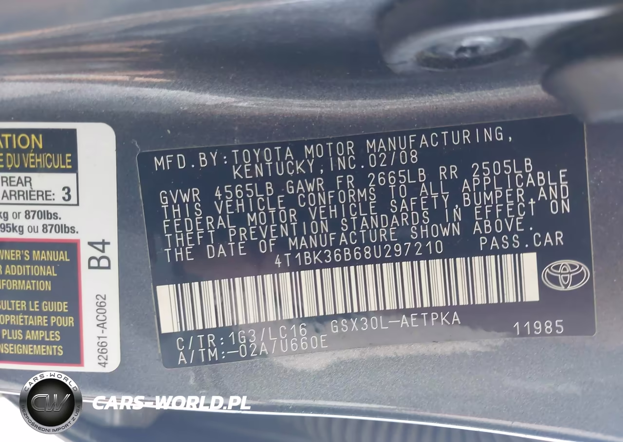 2008 Toyota Avalon Limited VIN:4T1BK36B68U297210 - 9