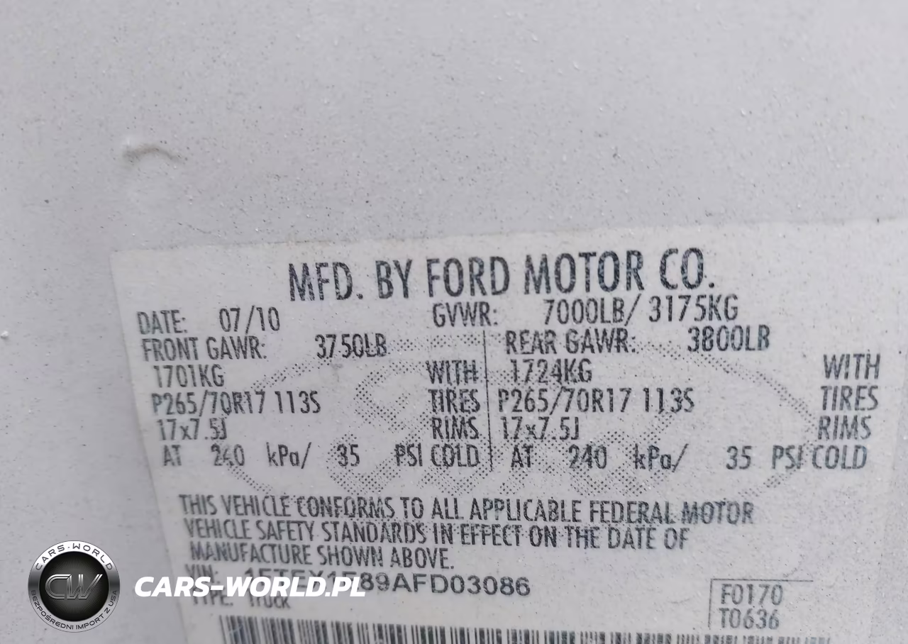 2010 Ford F-150 Stx-Xl-Xlt VIN:1FTEX1E89AFD03086 - 9
